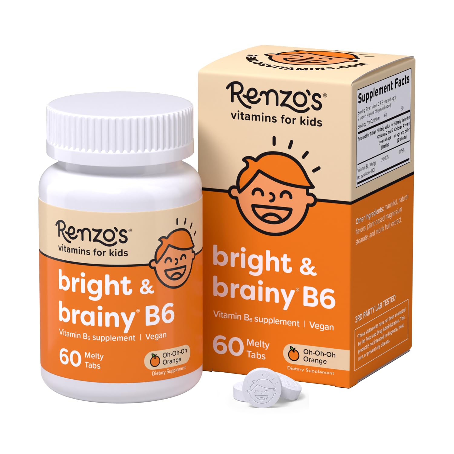 Renzo's Vitamins Adventurous Kid Bundle - Picky Eater Kids Multivitamin, Vitamin D3 for Kids, and Bright & Brainy Vitamin B6 Renzo's uk supplements