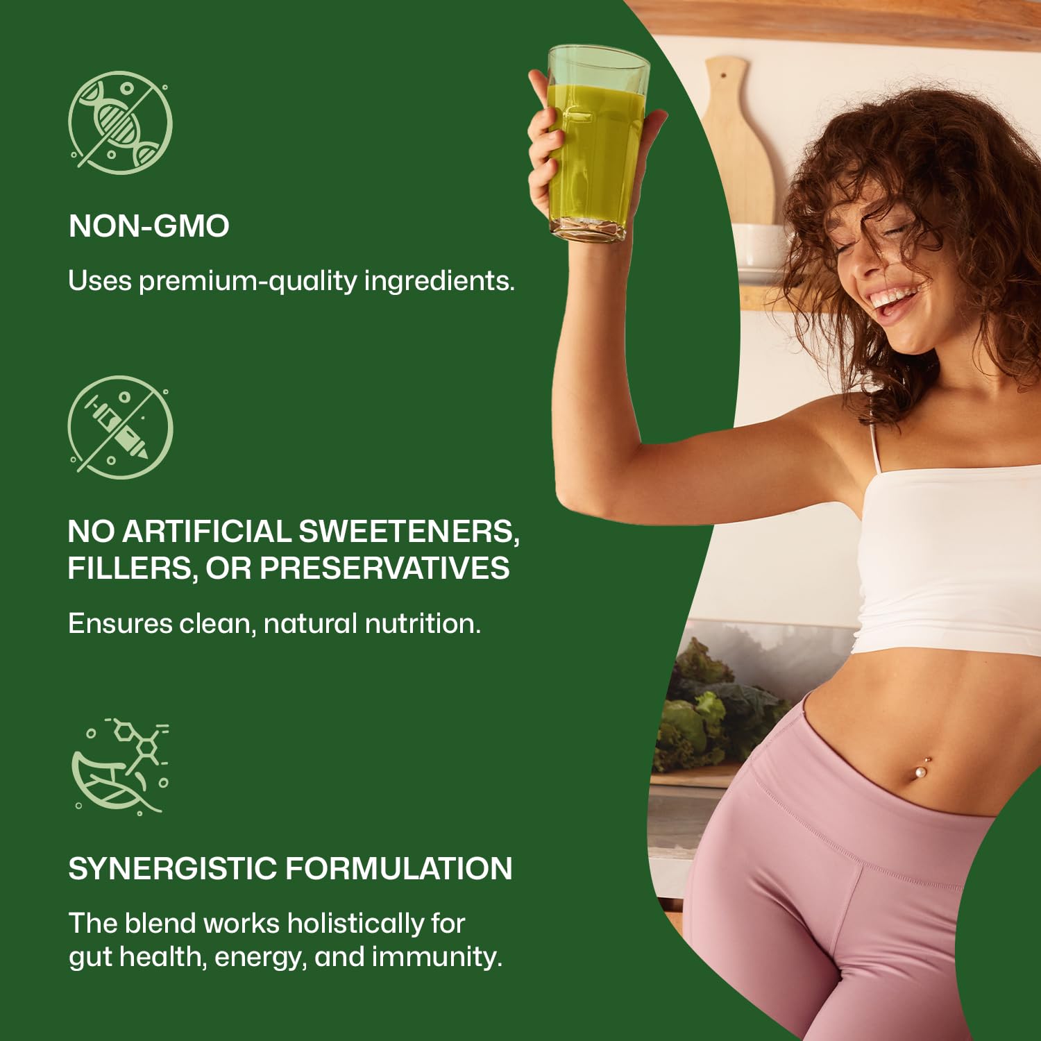 ColonBroom Superfood Greens Powder Supplement | Super Greens Juice Powder with Probiotics, Prebiotics, Spirulina & Chlorella | Natural for Energy, Immunity, Digestion & Detox Support | 28 Servings ColonBroom uk supplements
