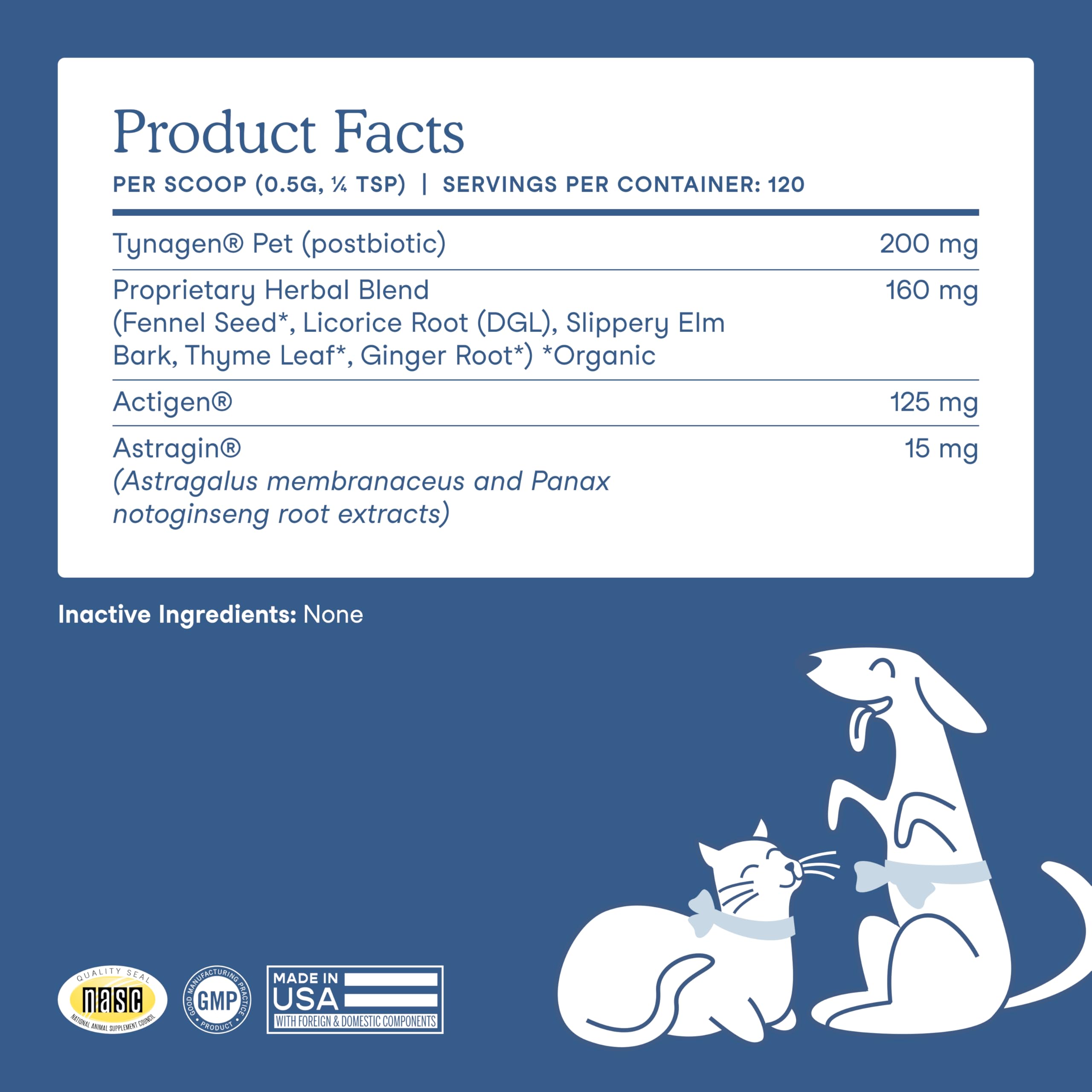 Fera Pets Postbiotics Plus Prebiotics for Dogs & Cats - with Slippery Elm - Promotes Optimal Digestive Health & Inflammatory Response - Enhances Immunity - 120 Scoops Fera Pets uk supplements