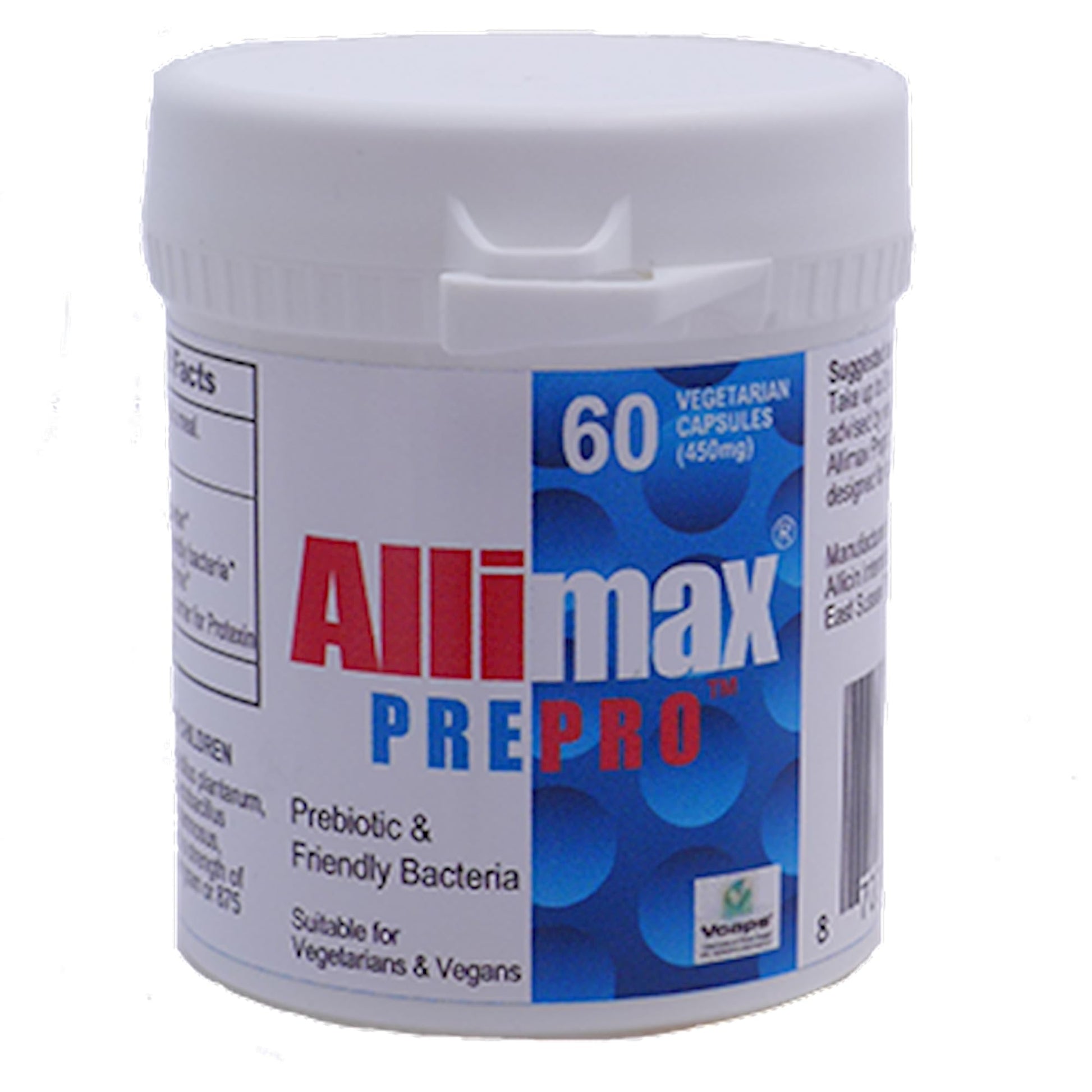 ALLIMAX Pre Pro - 60 Caps. Stabilized allicin Plus prebiotics, probiotics and Digestive enzymes. ALLIMAX uk supplements