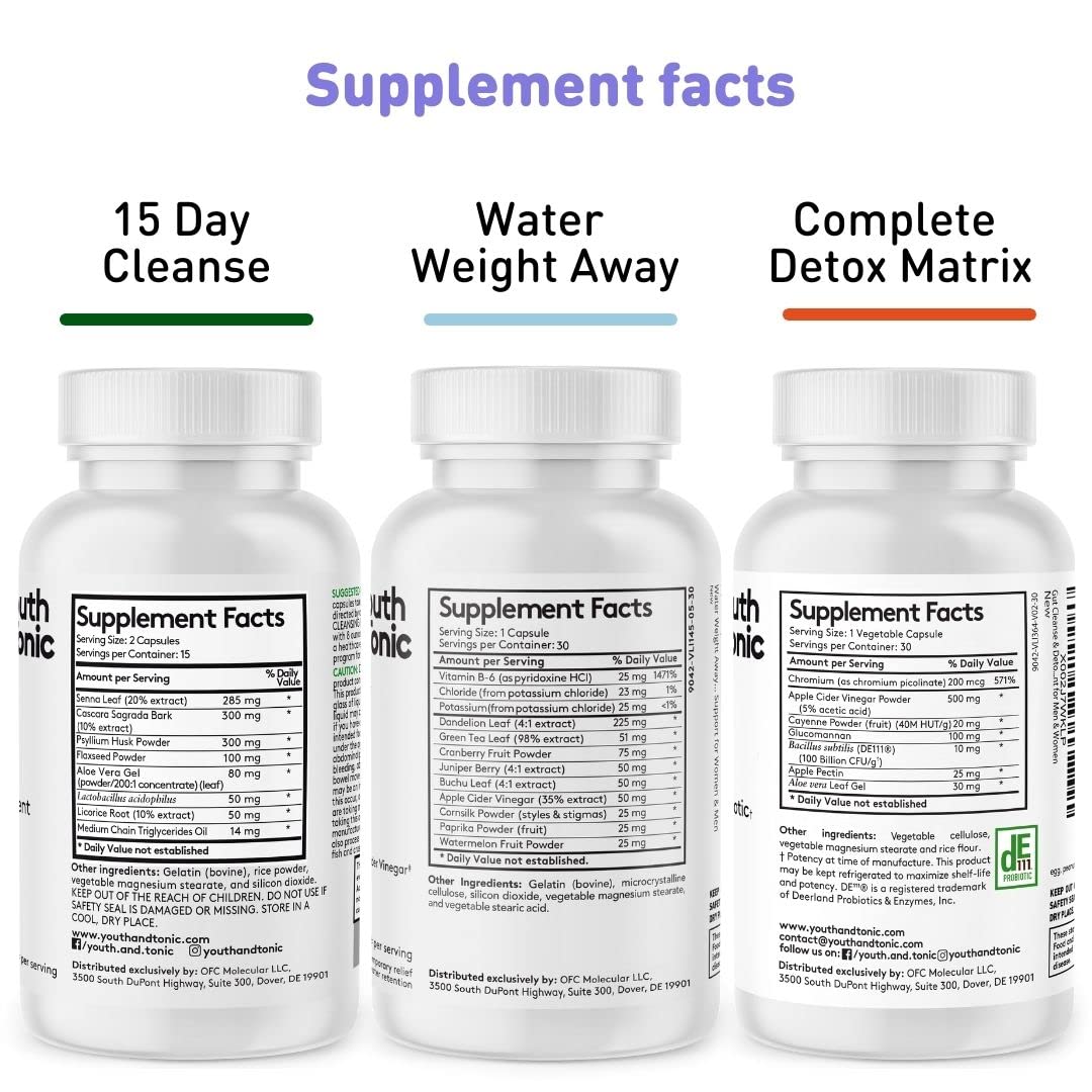 Youth & Tonic Complete Body Detox for Cleanse, Normal Acidity Gut Level and Water Youth & Tonic uk supplements