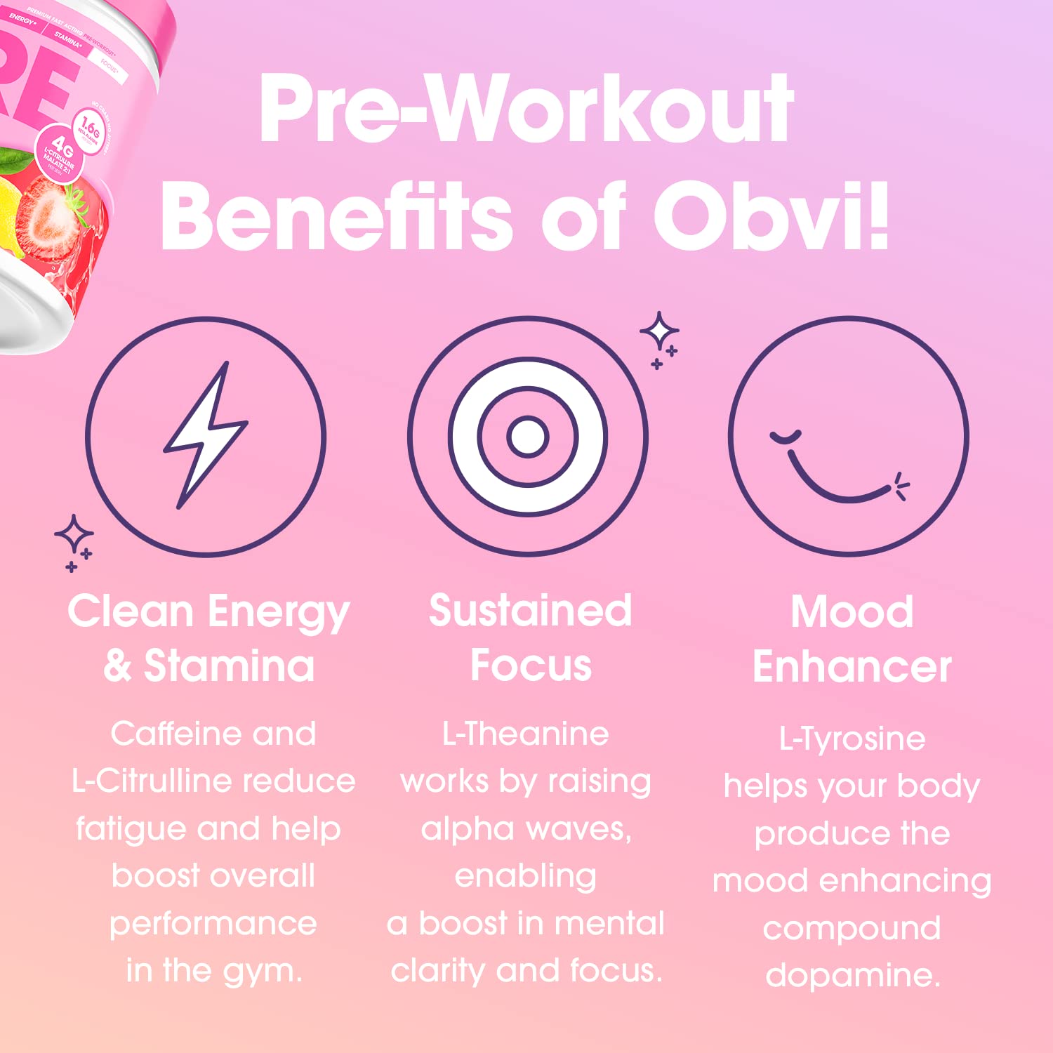 Obvi Pre Workout for Women, Preworkout, Designed for Energy, Stamina and Focus Obvi uk supplements