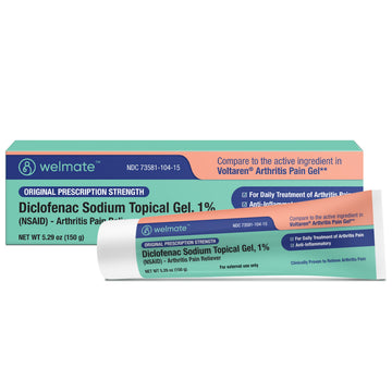 WELMATE - Diclofenac Sodium Topical Gel 1% (5.29 oz) - Arthritis Pain Reliever & Mobility Aid - Pain Relief Cream/Gel WELMATE uk supplements