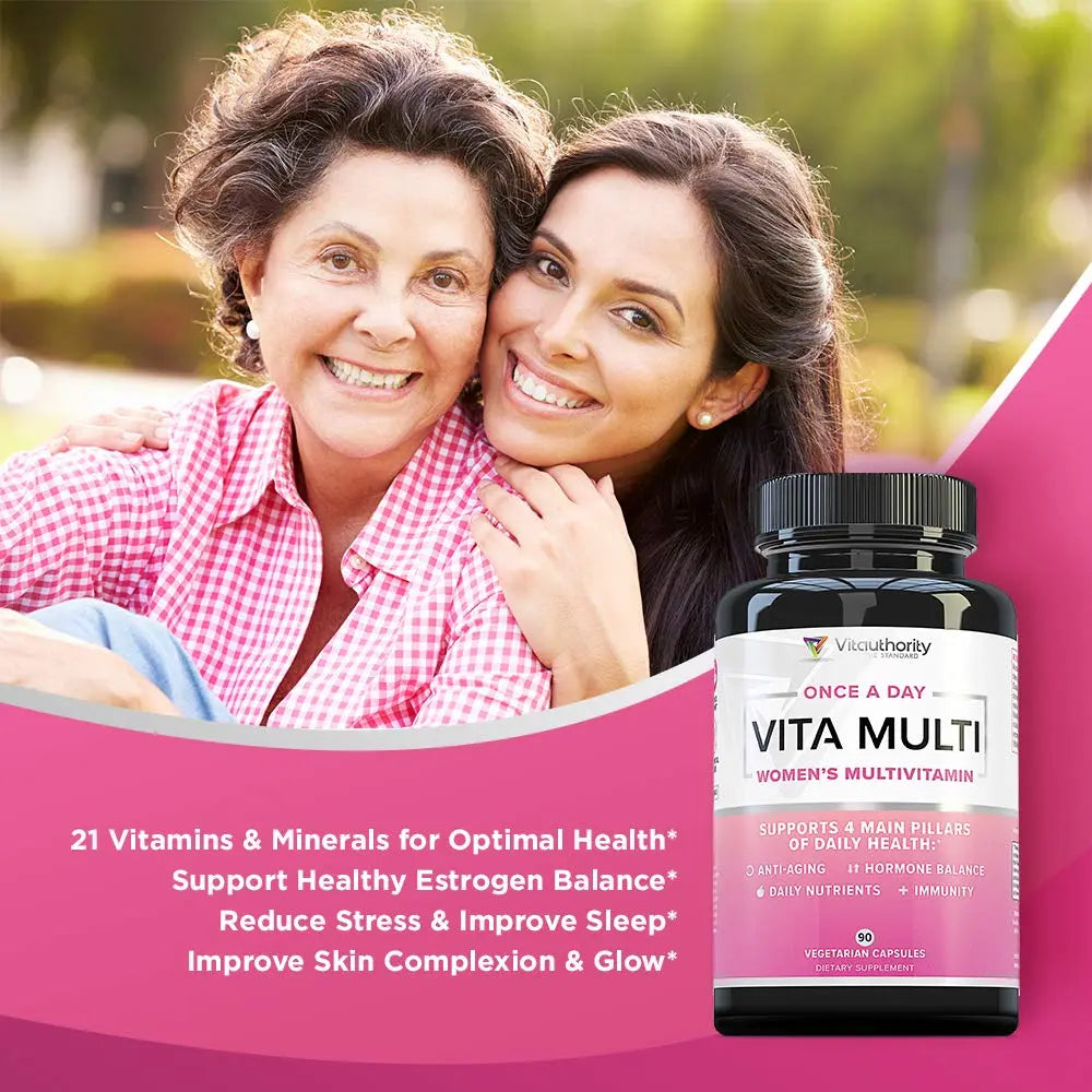 Vitauthority Multivitamin for Women Women’s Daily Multi-Vitamin Supplement with DIM, Iodine, Ashwagandha Supports Youthful Complexion Vitauthority uk supplements