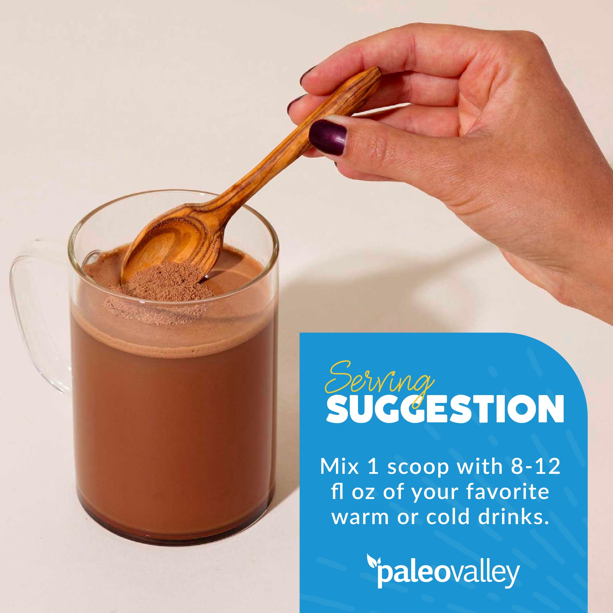 Paleovalley 100% Grass Fed Bone Broth Protein Powder - Chocolate - Rich in Collagen Paleovalley uk supplements