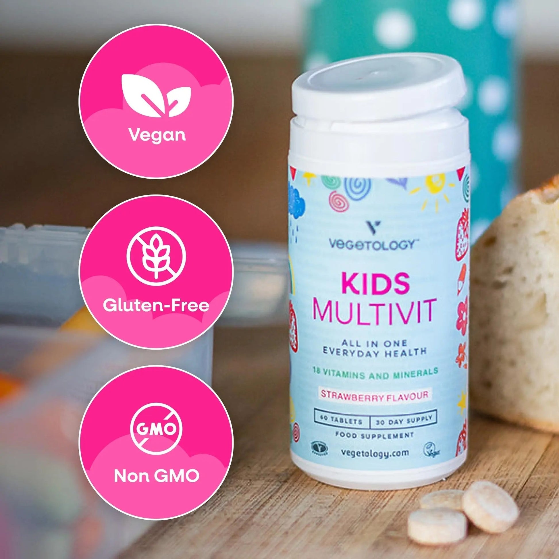 VEGETOLOGY Kids MultiVitamin Supplement, Vegan Chewable Multivitamin for Immune Support, Energy, & Growth, 18 Essential Vitamins & Minerals VEGETOLOGY uk supplements