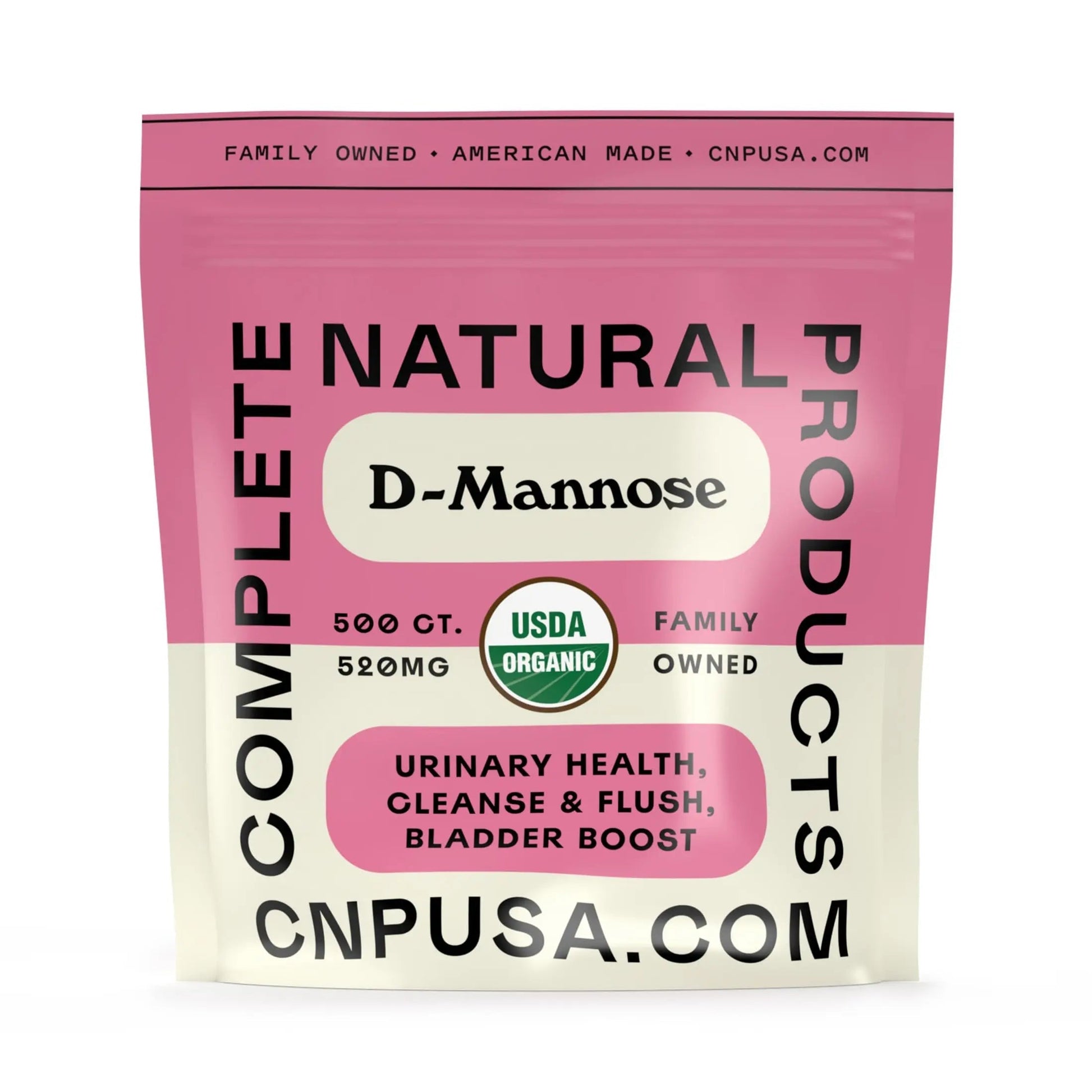 D Mannose 520mg Capsules - Organic D Mannose Supplement for UT Support, Urinary Tract Bladder Health Pills, Plant Based Formula, Vegan Non GMO, No Fillers, 500 Capsule Count Made USA Certified Kosher Complete Natural Products uk supplements