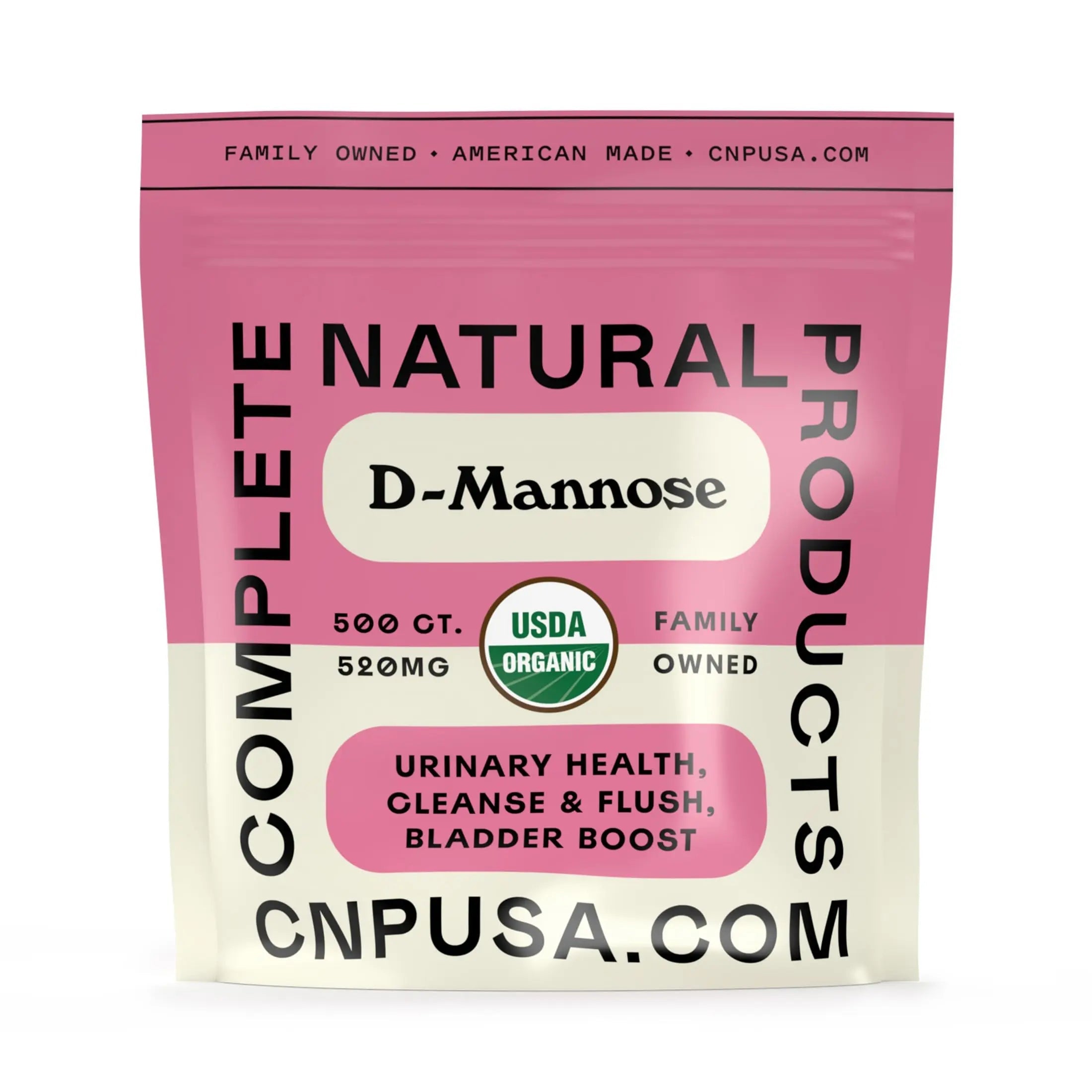 D Mannose 520mg Capsules - Organic D Mannose Supplement for UT Support, Urinary Tract Bladder Health Pills, Plant Based Formula, Vegan Non GMO, No Fillers, 500 Capsule Count Made USA Certified Kosher Complete Natural Products uk supplements