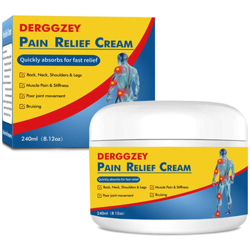 Derggzey Naturals Arthritis Pain Relief Cream 8 oz - Maximum Strength Deep Penetrating for Joint, Muscle, Knee, Back, Feet, Hand, Ankle - Effective Soothing Derggzey uk supplements