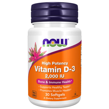 NOW Supplements, Vitamin D-3 2,000 IU, High Potency, Structural Support*, 30 Softgels NOW uk supplements