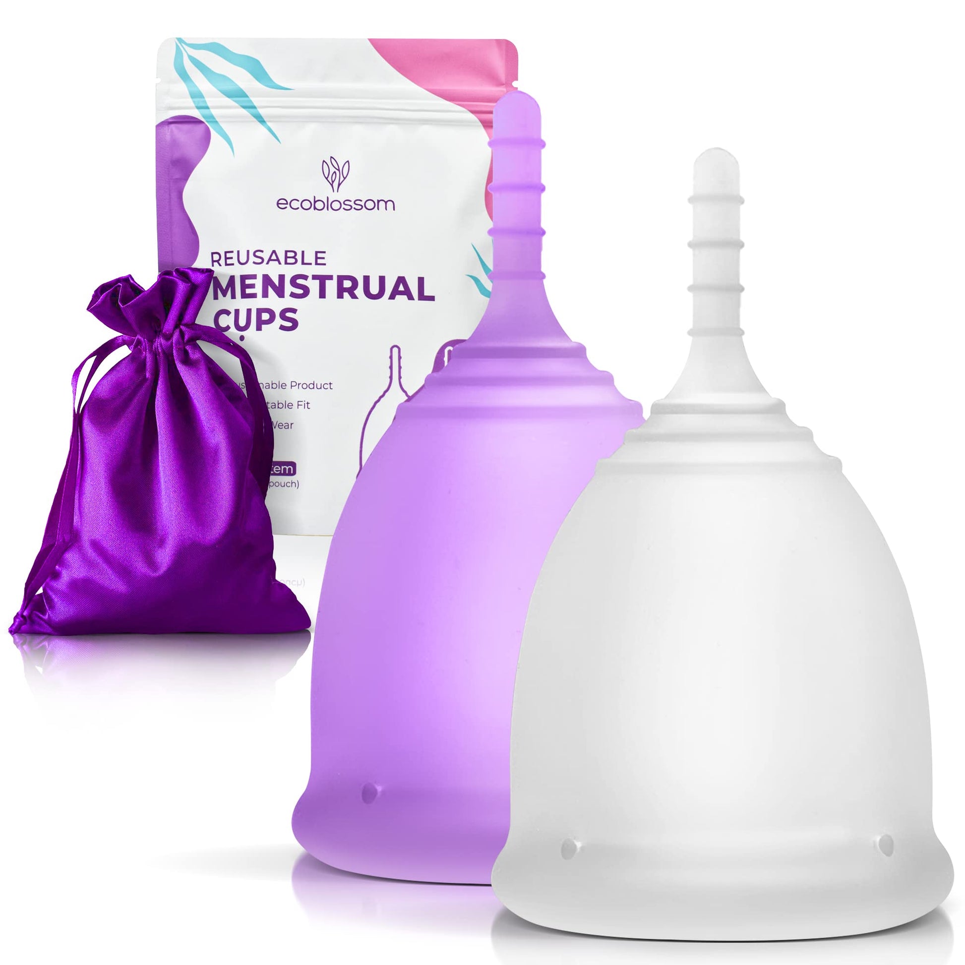 EcoBlossom Reusable Menstrual Cup Set - The Most Reliable Medical Grade Silicone Period Cups EcoBlossom uk supplements