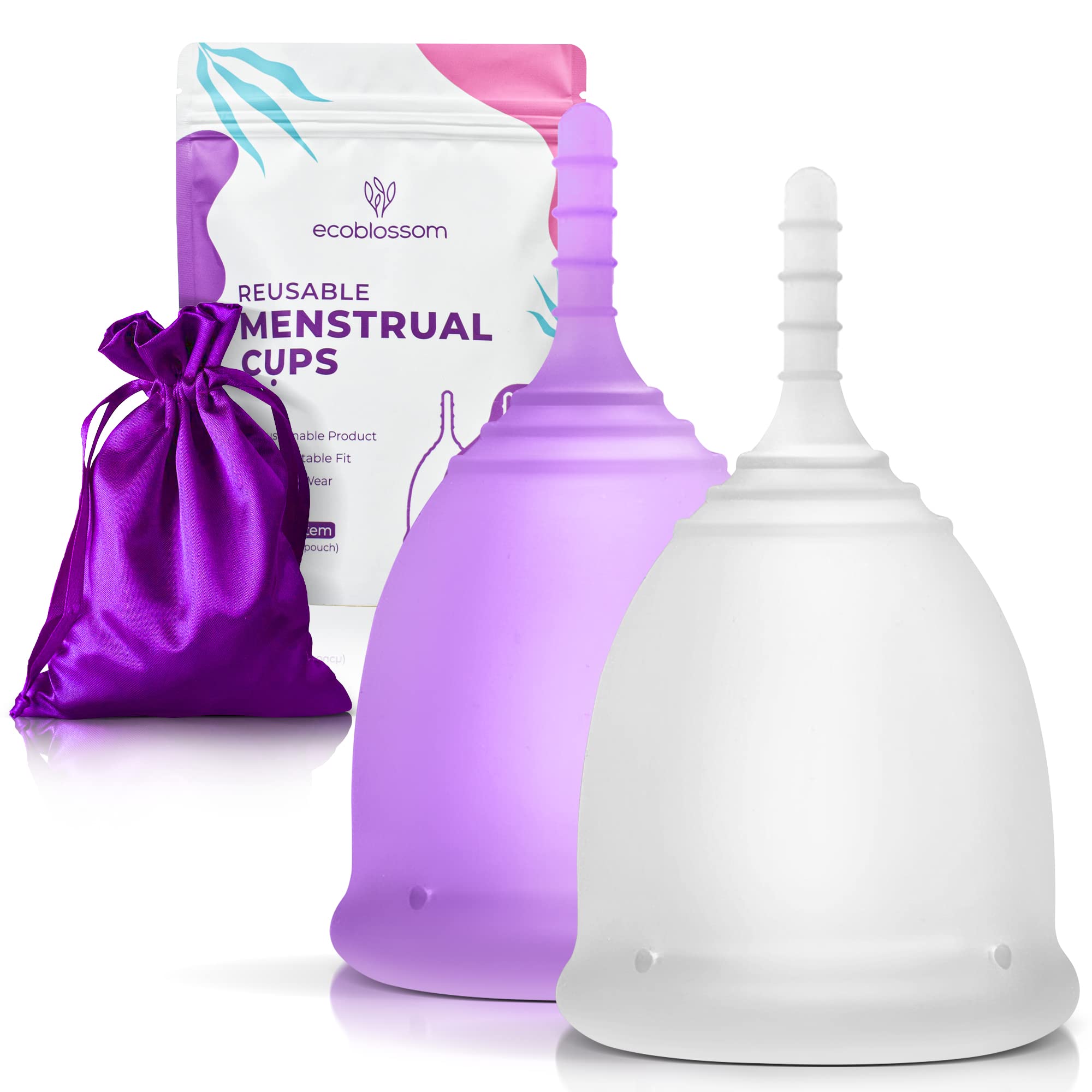 EcoBlossom Reusable Menstrual Cup Set - The Most Reliable Medical Grade Silicone Period Cups EcoBlossom uk supplements