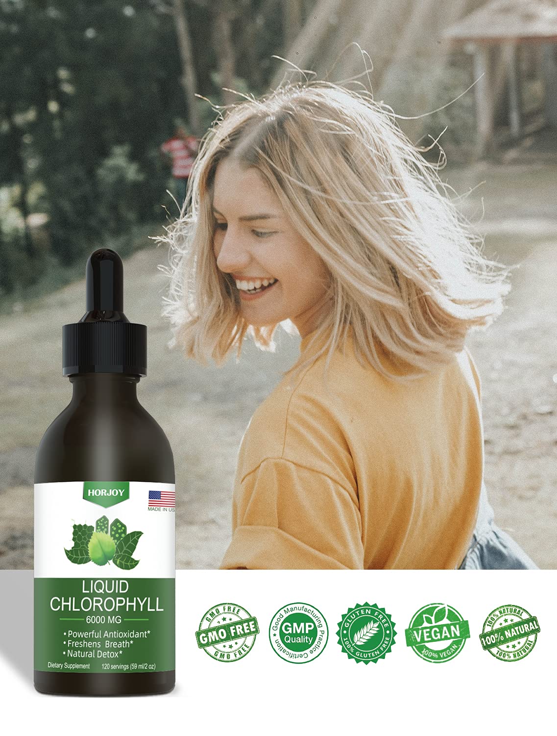 Chlorophyll Liquid Drops - 100% Natural Energy Booster and Immune Support - Internal Horjoy uk supplements
