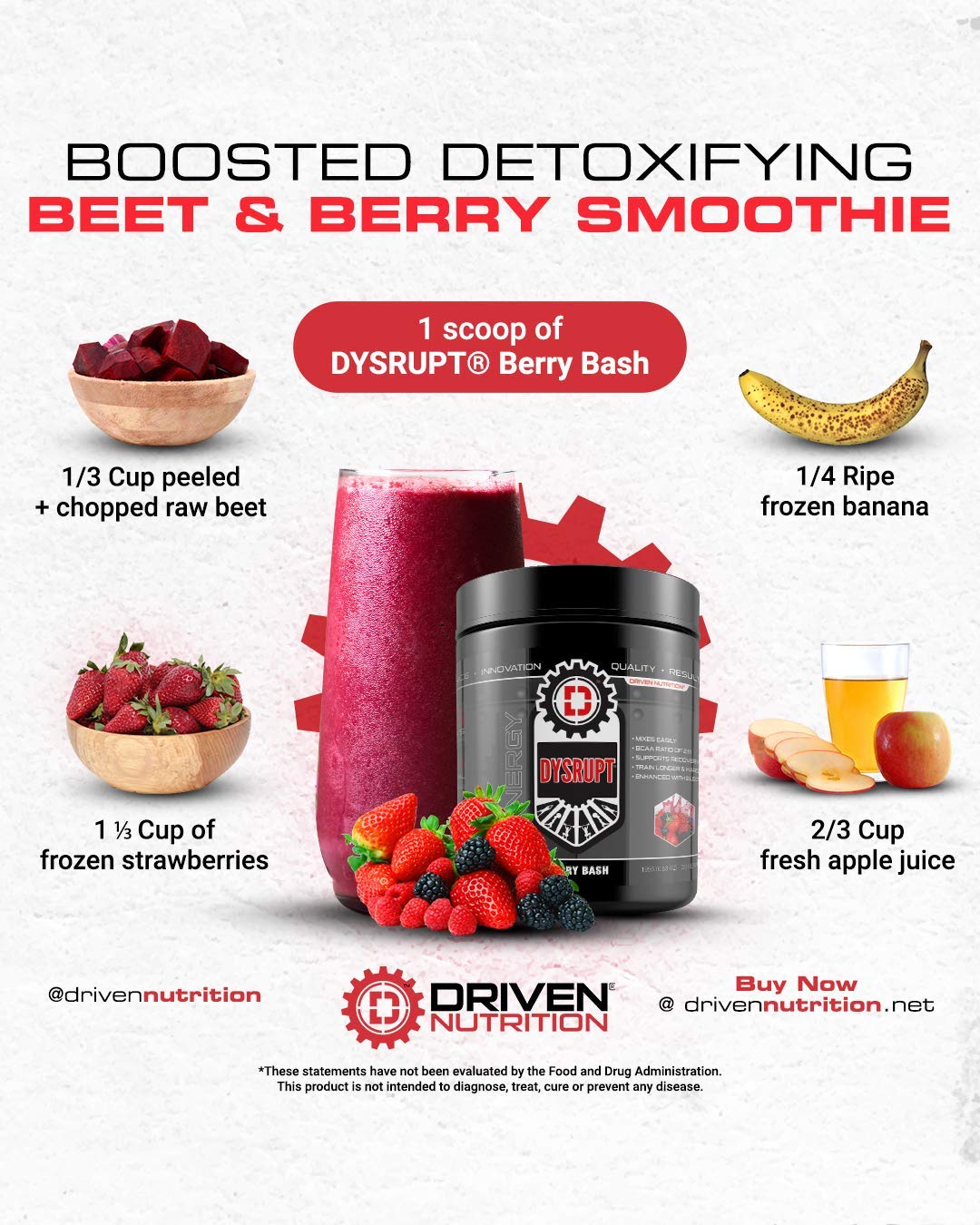 Driven Nutrition DYSRUPT: BCAA + Caffeine with Electrolytes: Sugar & Gluten Free Supplement Driven Nutrition uk supplements