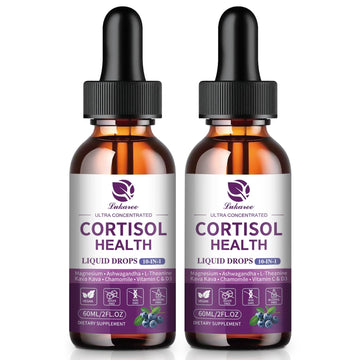 Lukaree Cortisol Supplements for Women, 10 in 1 Cortisol Reducer Detox with Ashwagandha, L-theanine, Kava Kava, Magnesium, Lower Cortisol, Mood, Focus, Sleep Support - 2 FL.OZ, Blueberry Flavor Lukaree uk supplements