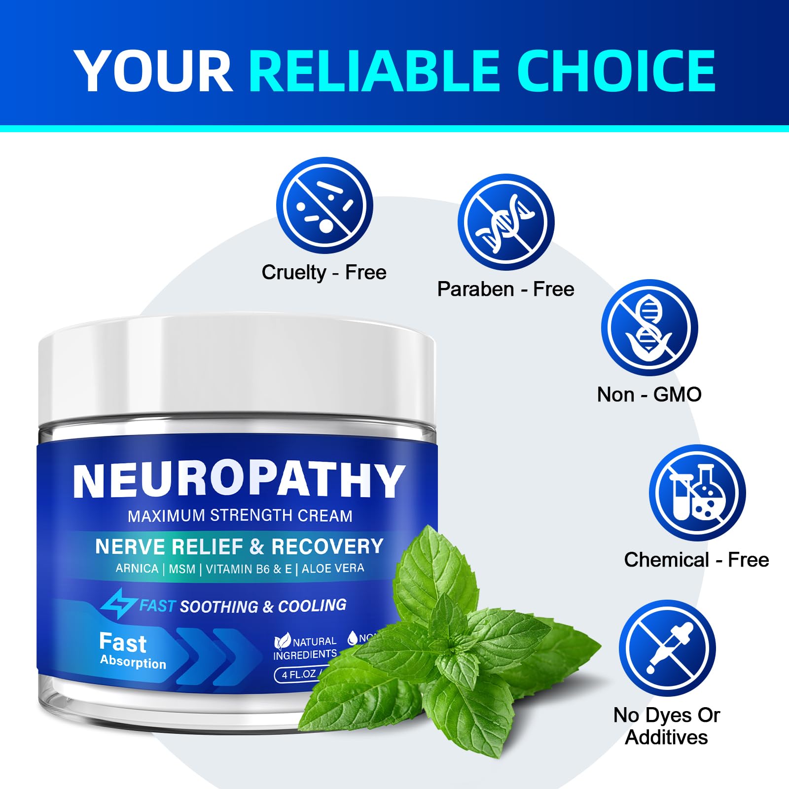 Neuropathy Nerve Relief Cream, Large 4 Oz, Nerve Savior for Neuropathy-Maximum Strength for Feet, Hands, Legs ＆ Toes, Neuropathy Cream with Arnica, Vitamin B6, Aloe Vera ＆ MSM, 120 ml TRPLKJE uk supplements