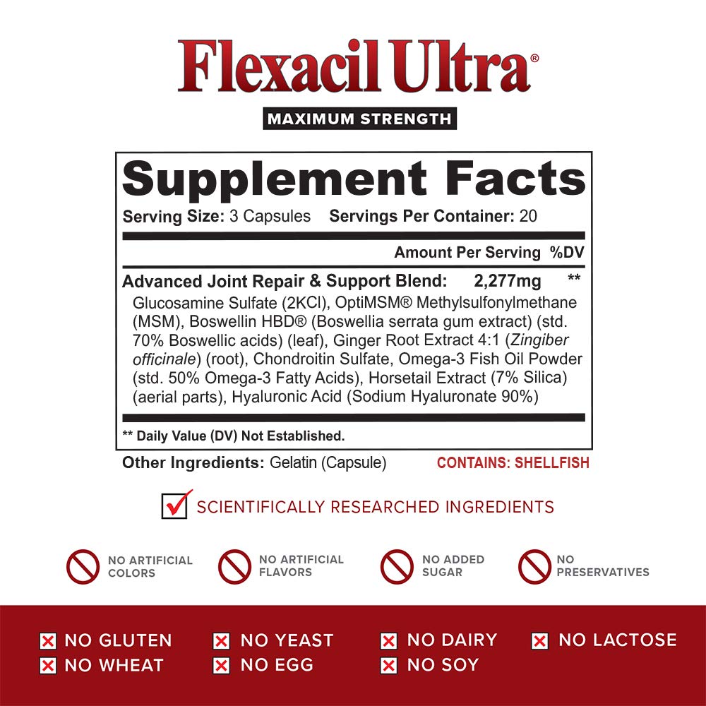 Flexacil Ultra Joint Health & Support Supplement with Glucosamine, Chondroitin Flexacil Ultra uk supplements