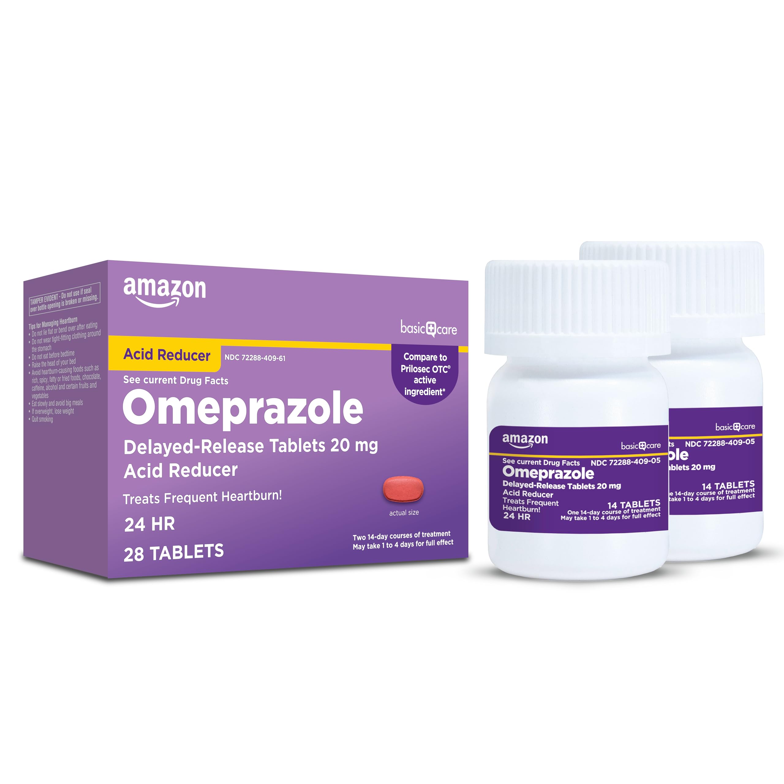 Amazon Basic Care Omeprazole Delayed Release Tablets 20 mg, Acid Reducer, Heartburn Medicine, 14-Day Course of Treatment, 28 Count Amazon Basic Care uk supplements