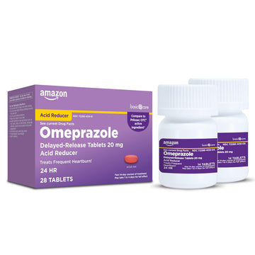 Amazon Basic Care Omeprazole Delayed Release Tablets 20 mg, Acid Reducer, Heartburn Medicine, 14-Day Course of Treatment, 28 Count Amazon Basic Care uk supplements