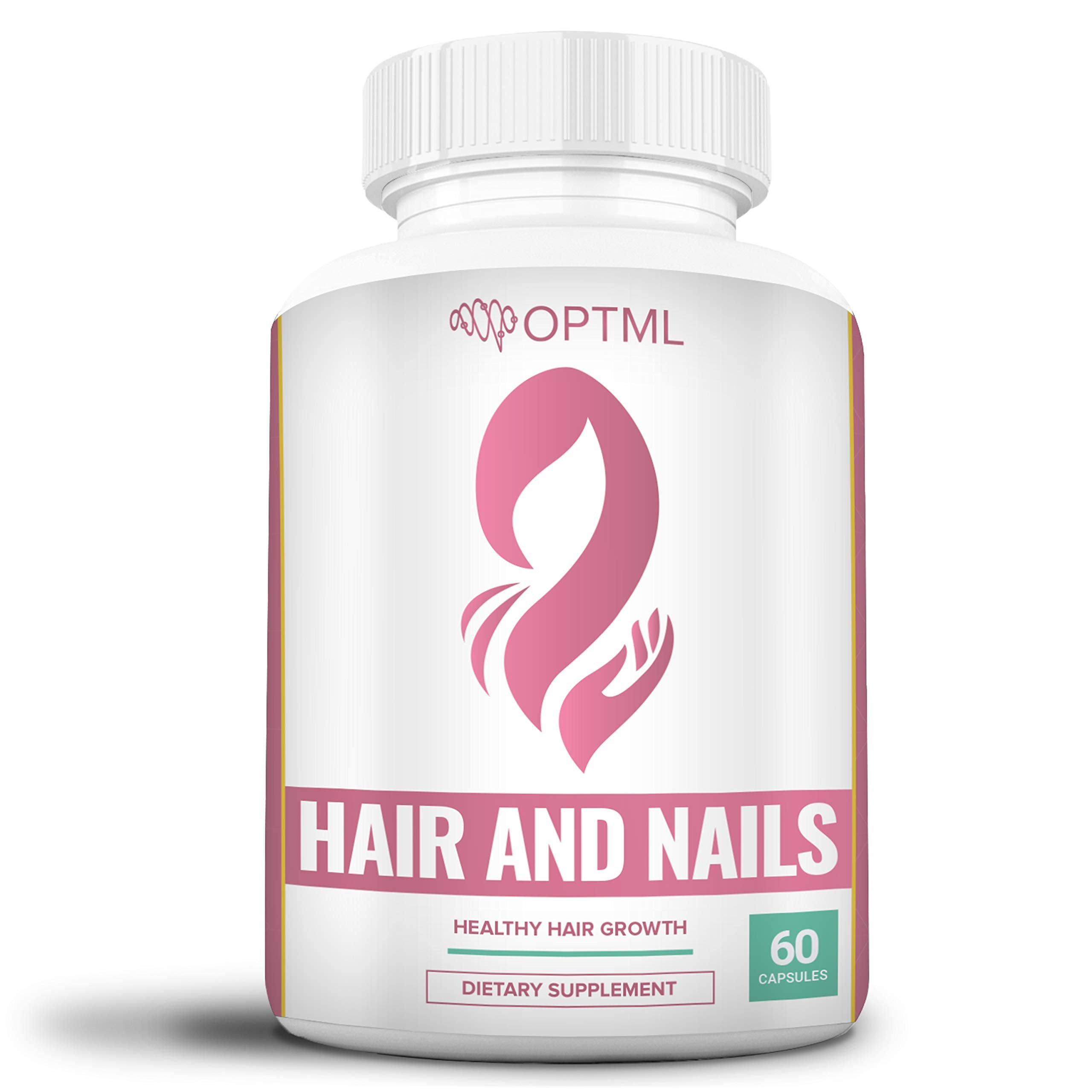 OPTML Hair and Nail Vitamins for Hair Growth and Thickness, Biotin-Infused Hair Pills, Hair Vitamins for Faster Hair Growth and Healthy Nails, for Women and Men, 60 Capsules OPTML uk supplements