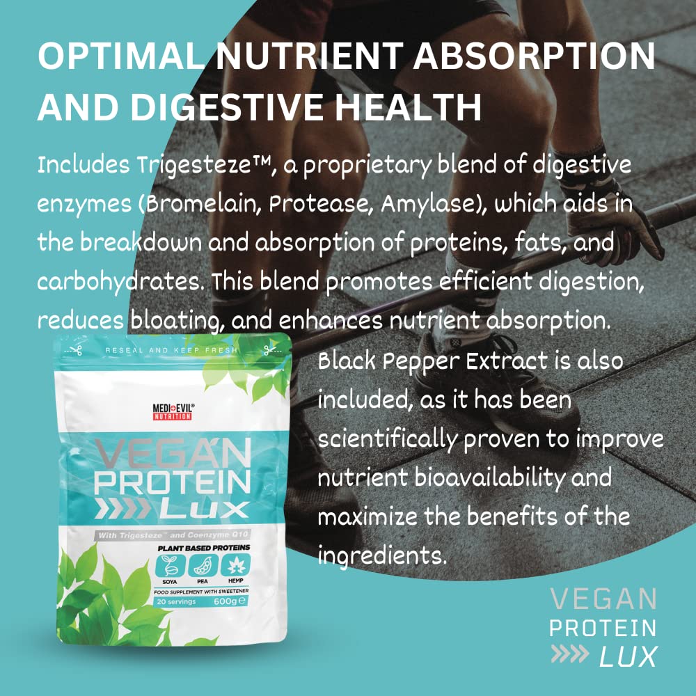 Medi-Evil Nutrition Vegan Protein Powder, Natural Ingredients, Gluten Free and Vegetarian Medi-Evil uk supplements