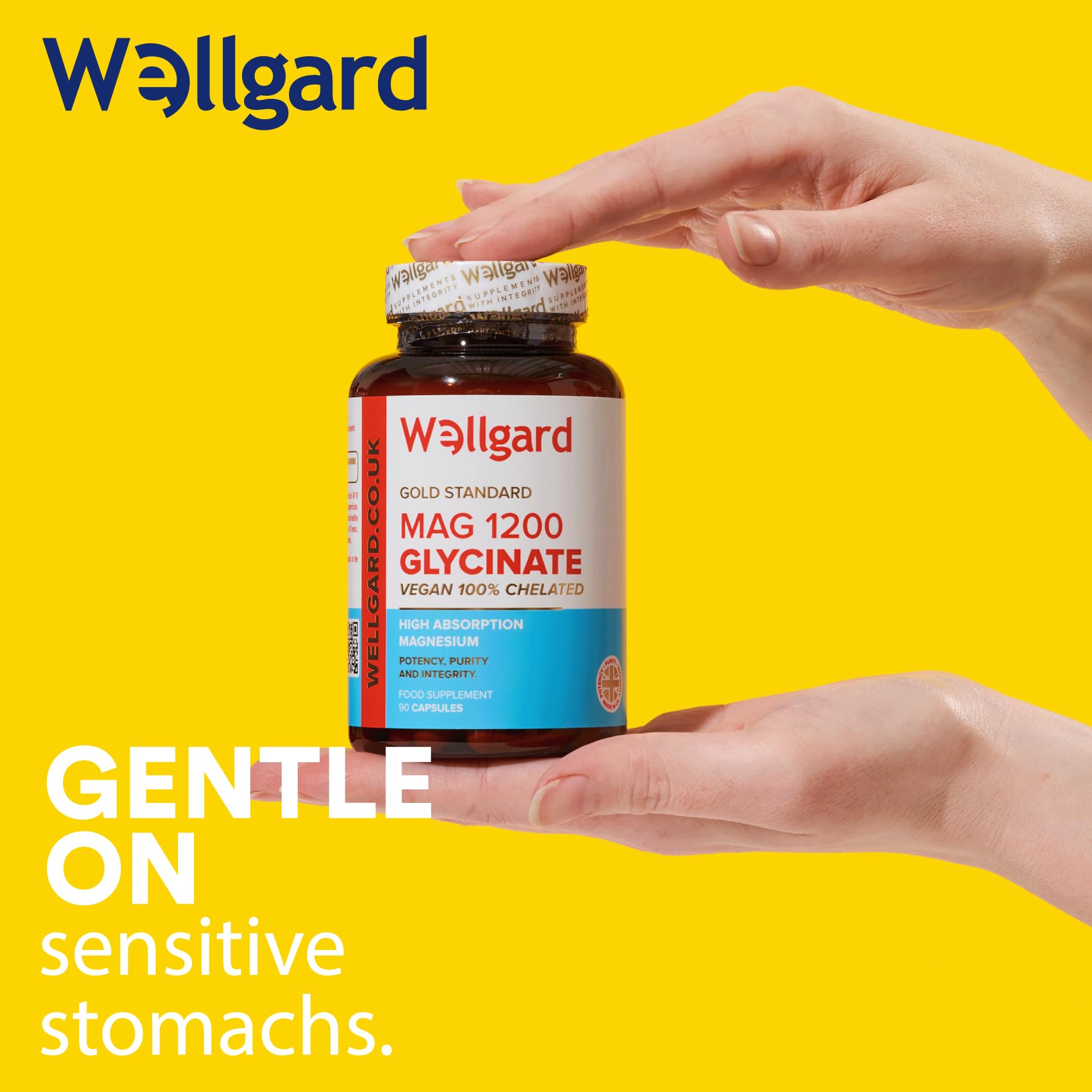 Wellgard Magnesium Glycinate, Mag 1200, High Strength Magnesium Bisglycinate Wellgard uk supplements