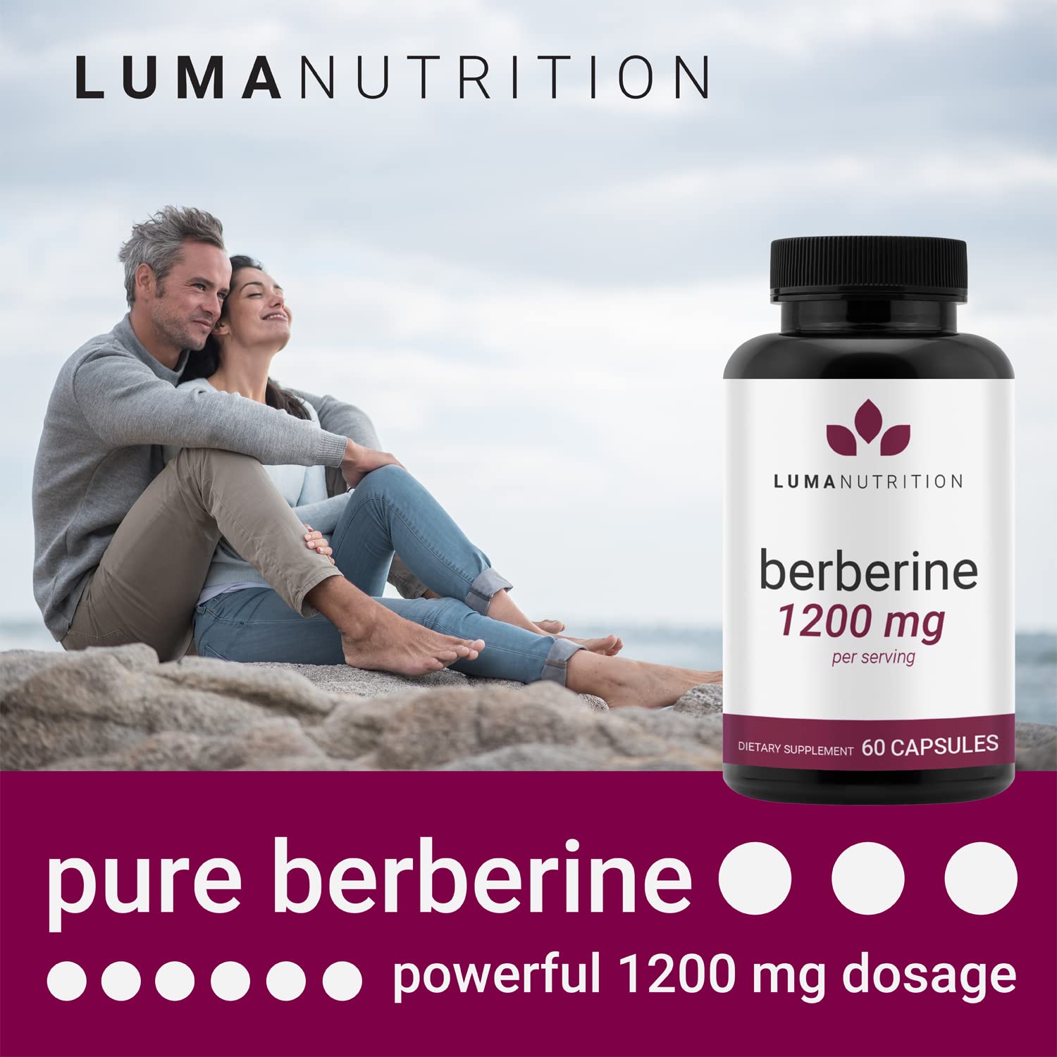 Luma Nutrition Berberine Supplement - Berberine 1200mg Per Serving - Berberine HCI Luma Nutrition uk supplements