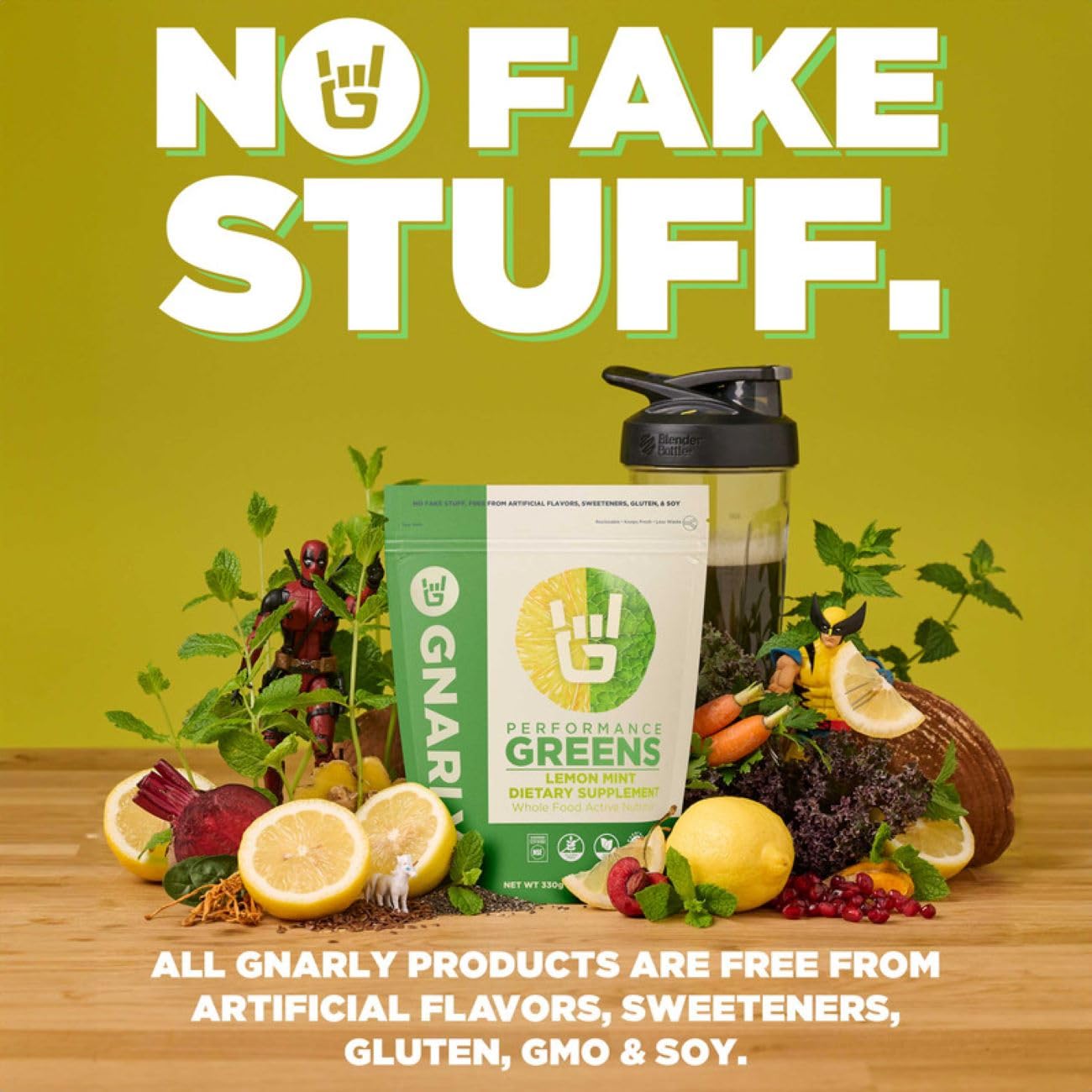Gnarly Nutrition Greens Superfood Powder – Lemon Mint Performance Super Greens Powder – NSF Contents Certified – Organic, Probiotics & Essential Micronutrients - Lemon Mint, 11.64 oz Gnarly Nutrition uk supplements