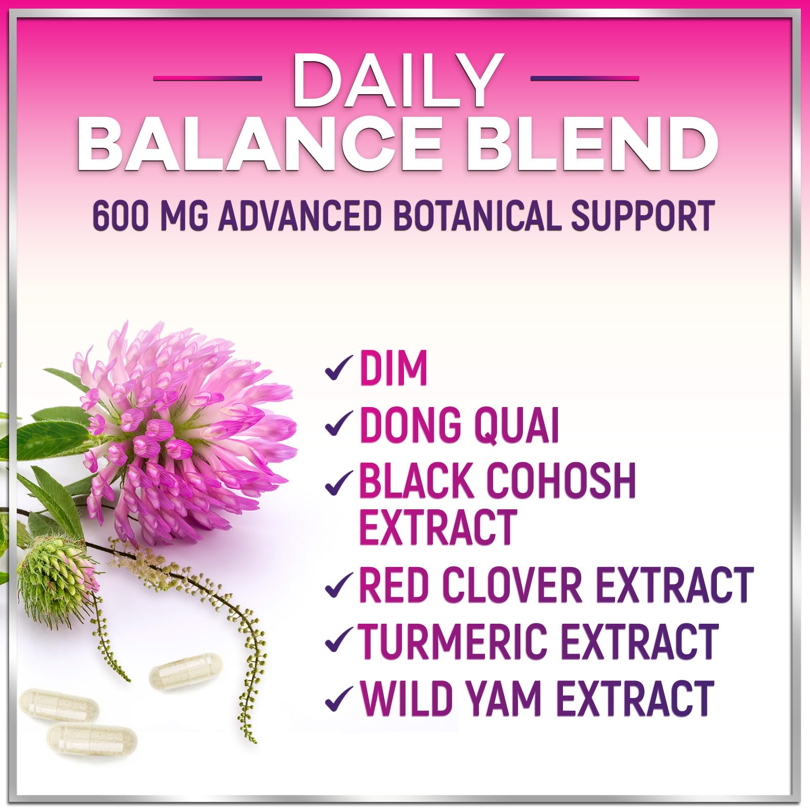 Menopause Supplements for Women - Complete Hot Flash Night Sweats & Menopause Relief Pills, 8 Billion CFU Probiotics with Dong Quai & Black Cohosh for Vaginal, Digestive Support - 60 Capsules Hello Lovely! uk supplements