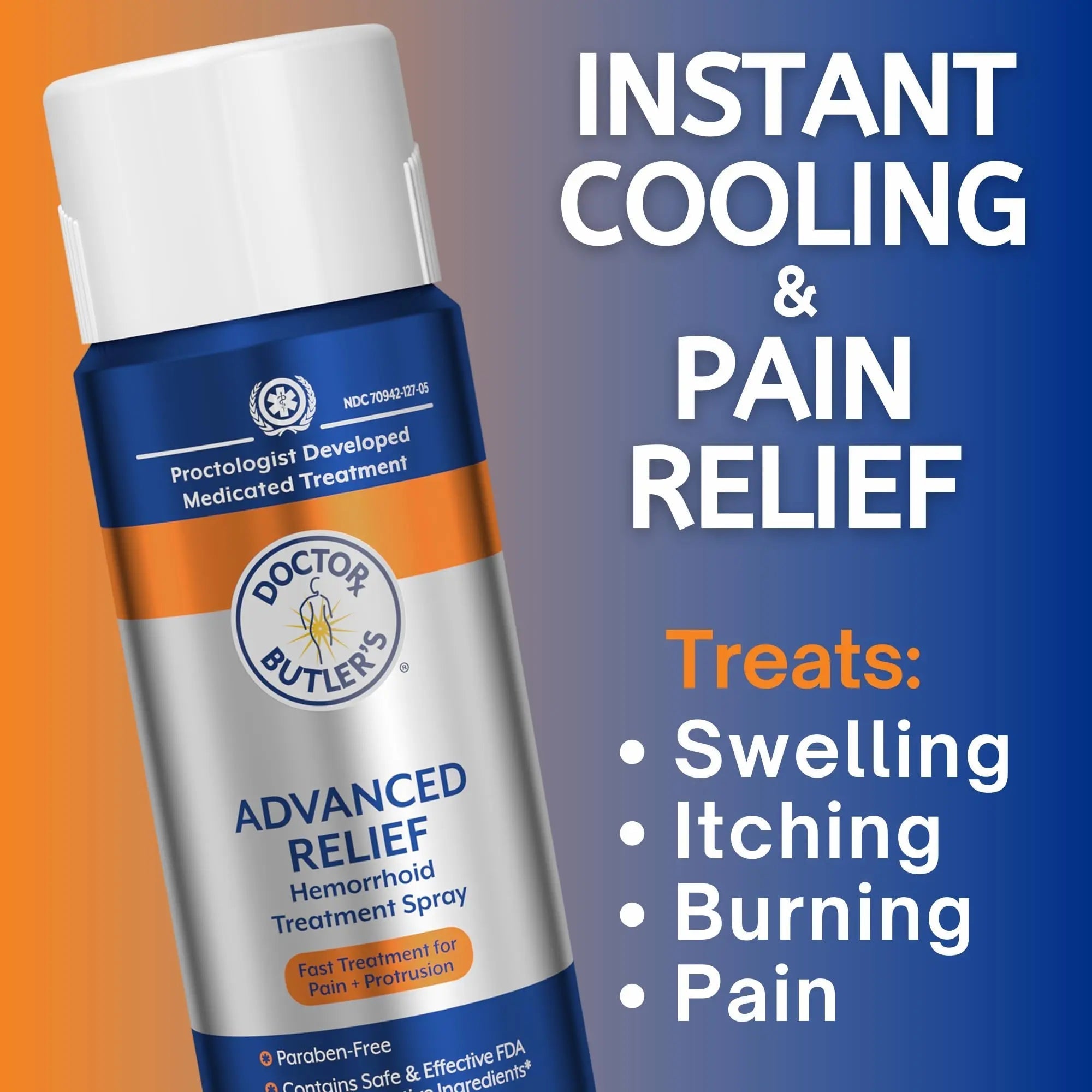 Doctor Butler's Advanced Relief Hemorrhoid Spray – Advanced Relief Hemorrhoid Treatment Spray with Witch Hazel to Help with Sensitive Skin, Itch Relief, and Swelling Relief* (5oz) Doctor Butler's uk supplements