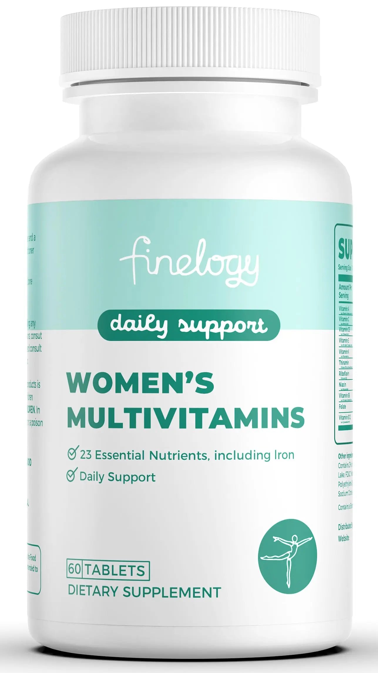finelogy Womens Multivitamin - Essential Nutrients with Iron, Vitamins A, C, D3, K, B6 and B12 Supplements for Women’s Health, Energy Hair Skin & Nails finelogy uk supplements