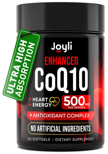 High Absorption CoQ10 500MG - Co Q 10 Supplement 120 Softgels for Heart Health&Energy JOYLI Nutrition uk supplements