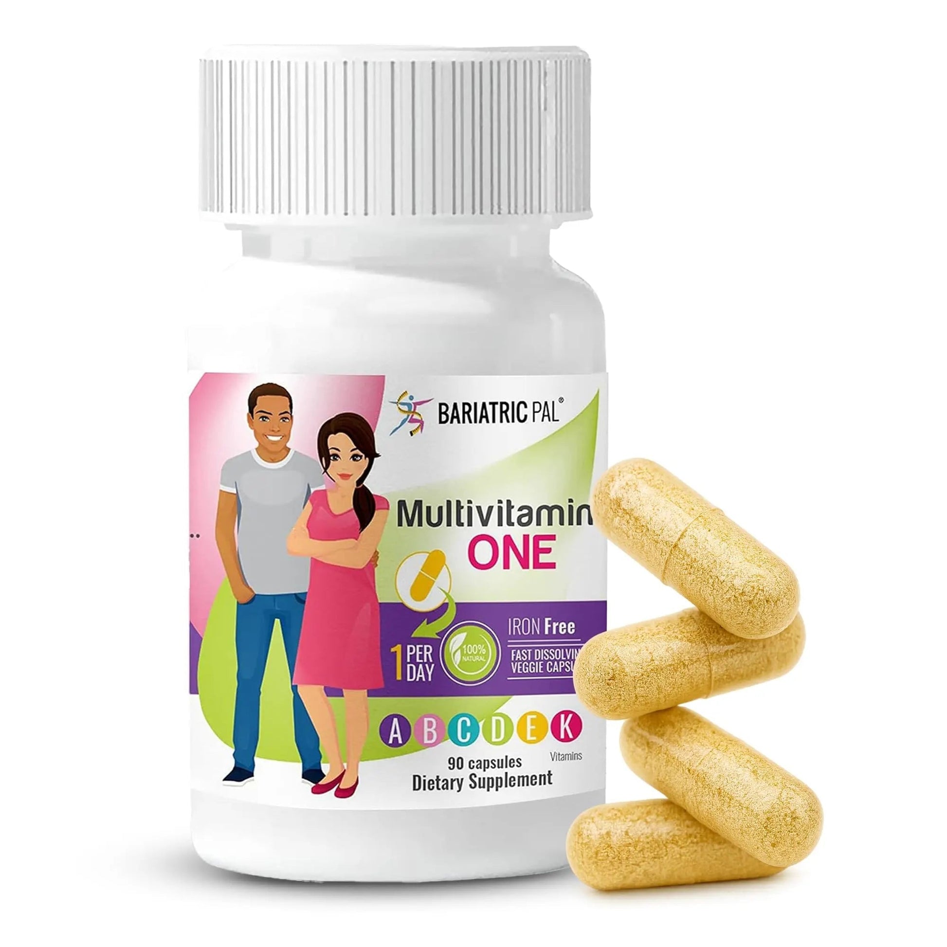 BariatricPal Multivitamin ONE 1 per Day! Bariatric Multivitamin Capsule Iron Free | Easy to Swallow Capsule | BariatricPal uk supplements