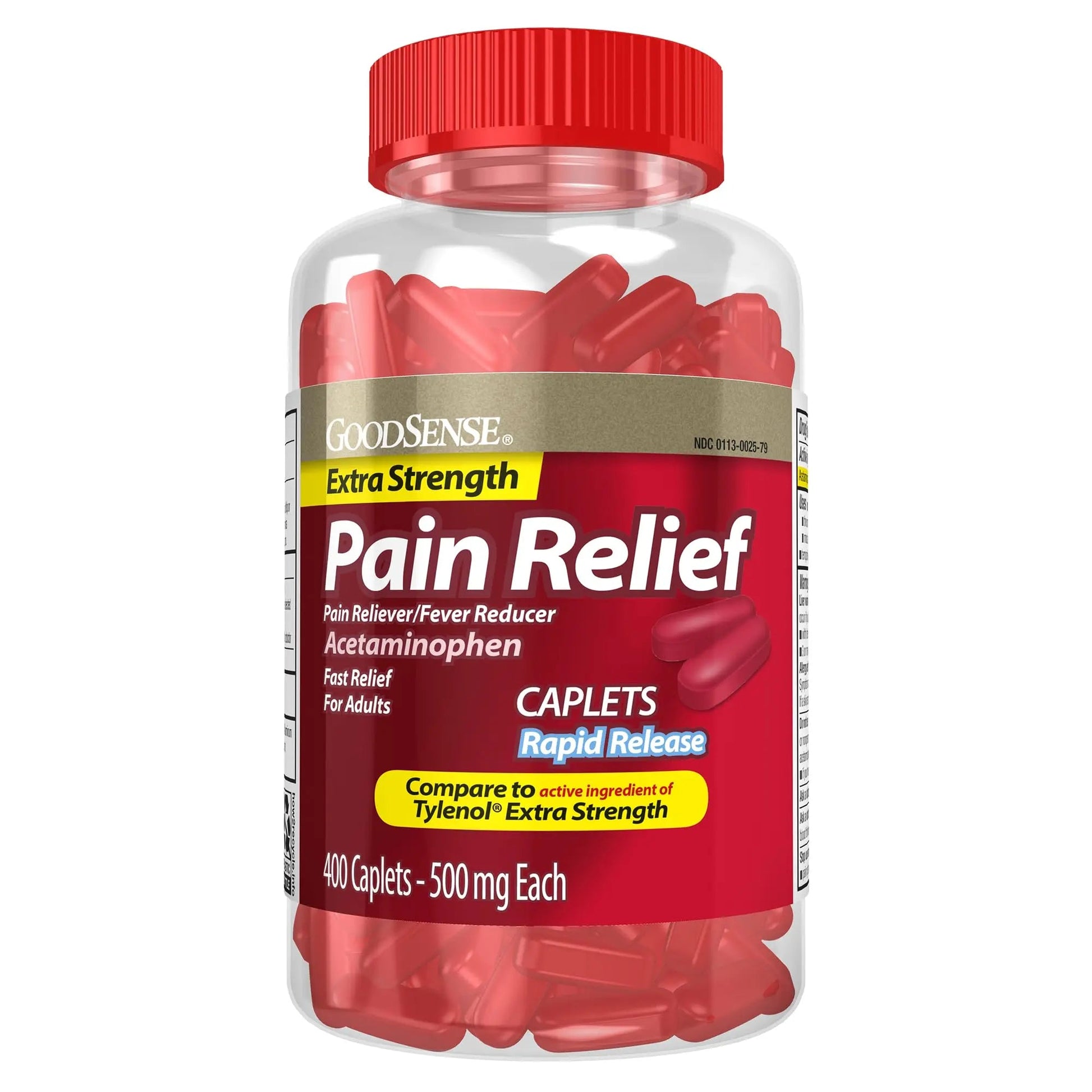 Good Sense Rapid Release Pain Relief, Acetaminophen Caplets 500 mg, Extra Strength Pain Reliever and Fever Reducer GoodSense uk supplements