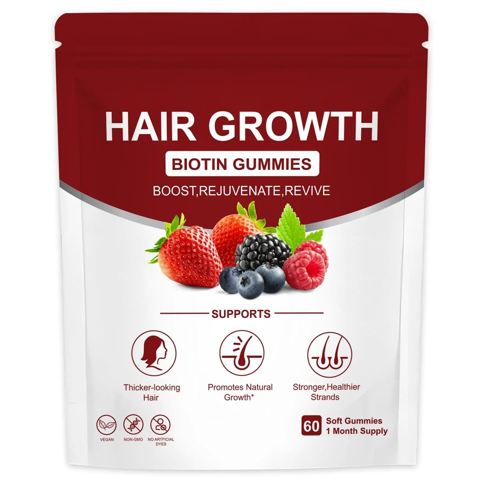 YYLLYY Hair Growth Vitamins Gummies | with Biotin, Vitamin C & E, Botanical Extracts | Supports Healthy Hair Growth & Strength, Skin & Nail Care YYLLYY uk supplements