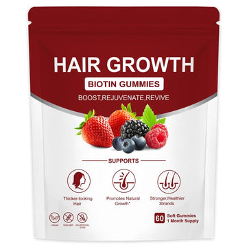 YYLLYY Hair Growth Vitamins Gummies | with Biotin, Vitamin C & E, Botanical Extracts | Supports Healthy Hair Growth & Strength, Skin & Nail Care YYLLYY uk supplements