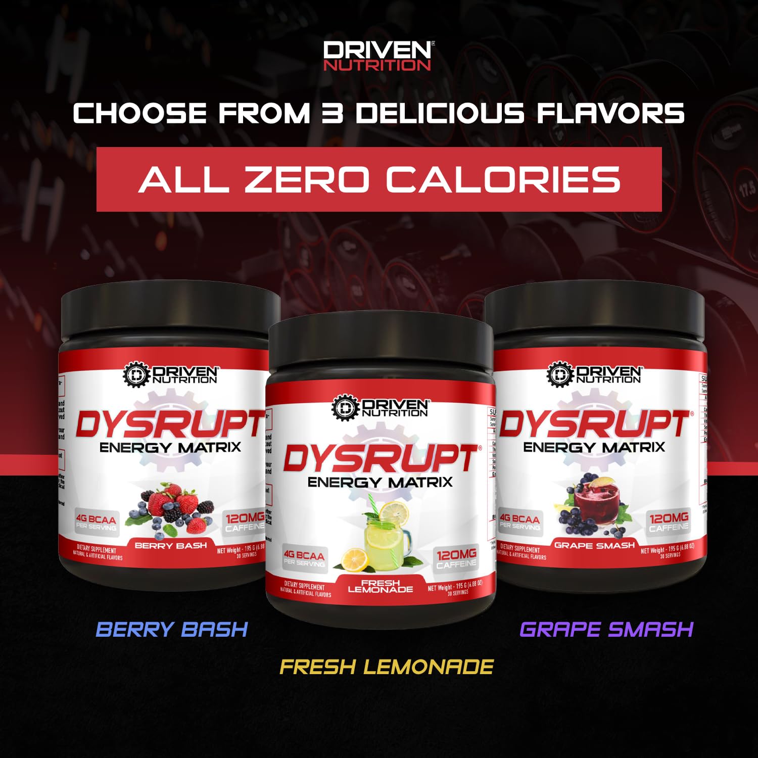 Driven Nutrition DYSRUPT: BCAA + Caffeine with Electrolytes: Sugar & Gluten Free Supplement Driven Nutrition uk supplements