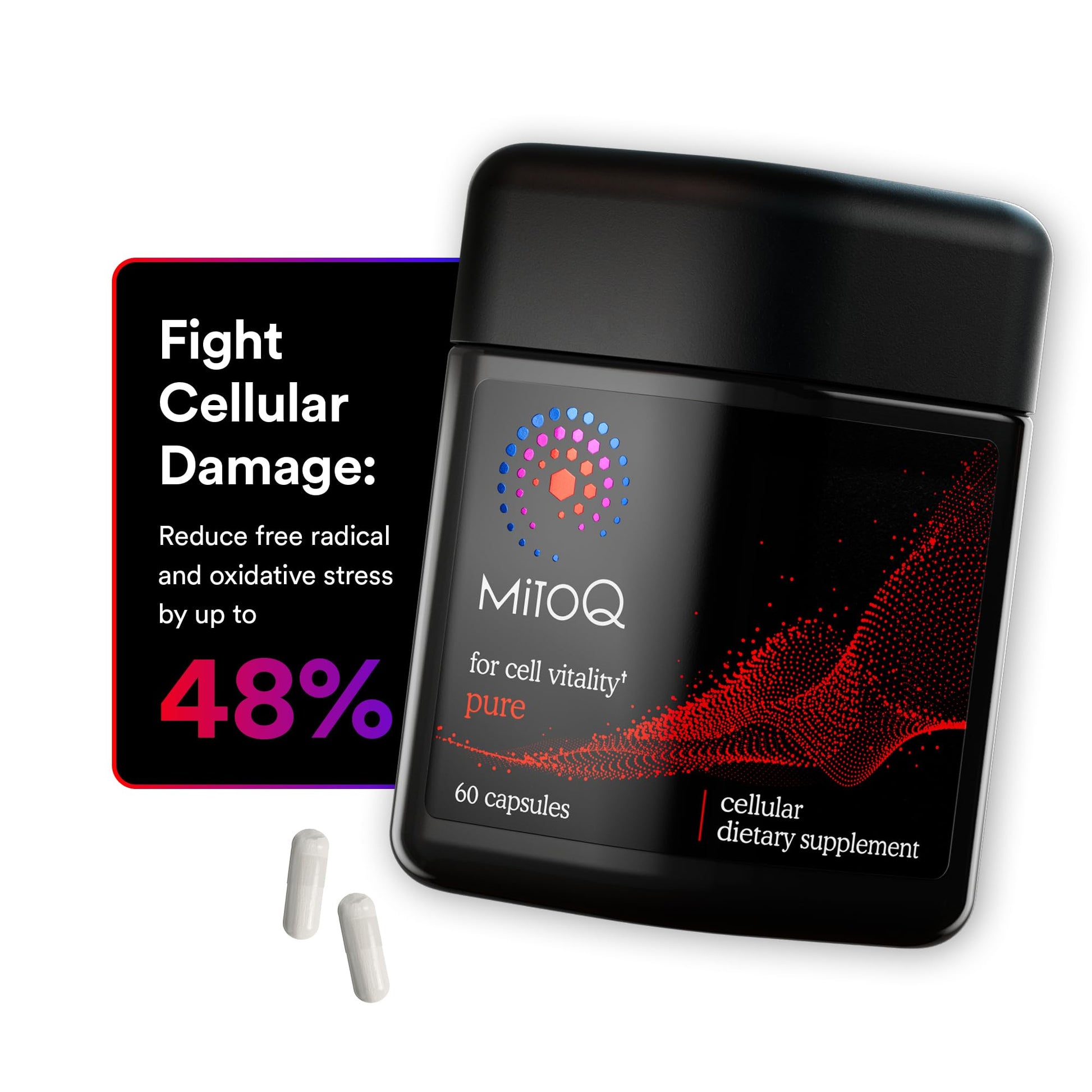MitoQ Pure Advanced Mitochondria Supplement Superior Bioavailability to CoQ10 | Reduces Free Radical Damage for Healthy Aging, Metabolism, Heart Health, Energy, Strength & Mobility MitoQ uk supplements