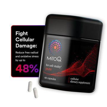 MitoQ Pure Advanced Mitochondria Supplement Superior Bioavailability to CoQ10 | Reduces Free Radical Damage for Healthy Aging, Metabolism, Heart Health, Energy, Strength & Mobility MitoQ uk supplements