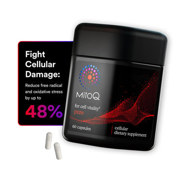 MitoQ Pure Advanced Mitochondria Supplement Superior Bioavailability to CoQ10 | Reduces Free Radical Damage for Healthy Aging, Metabolism, Heart Health, Energy, Strength & Mobility MitoQ uk supplements