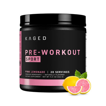 Kaged Sport Pre Workout Powder for Men & Women, Pink Lemonade, Sport Certified, 188mg Caffeine, Nitric Oxide, Beta Alanine, 20 Servings Kaged uk supplements