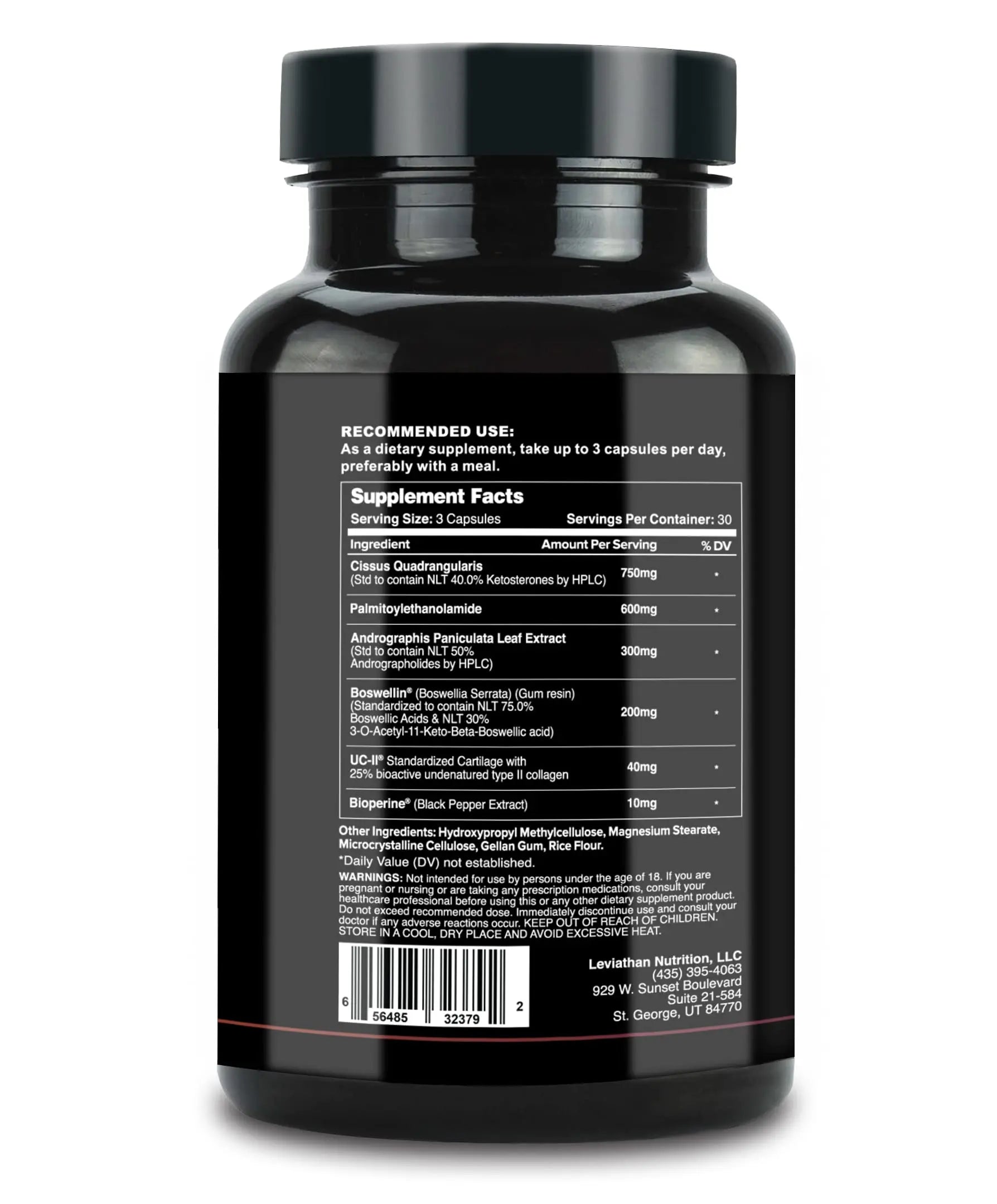 Leviathan Nutrition Joint Support | Helps Repair & Restore Joints for Comfort Mobility, Flexibility, Strength & Joint Health with Boswellia for Hands Back Knee and Joints for Men & Women - 90 Capsules Leviathan Nutrition uk supplements