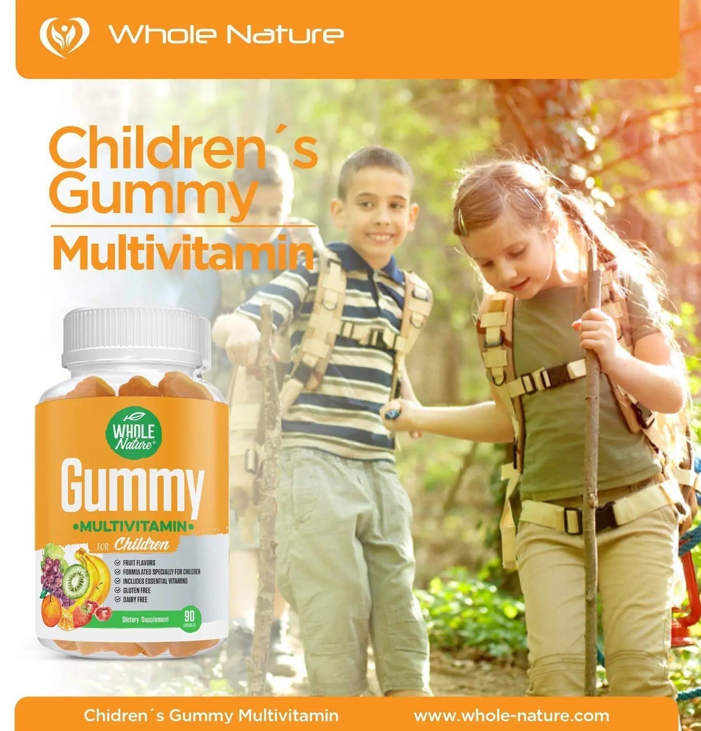 Whole Nature Kids Gummy Multivitamin - Complete Daily Essentials Childrens Vitamins and Minerals for Overall Wellness, 90 Gummies Whole Nature uk supplements
