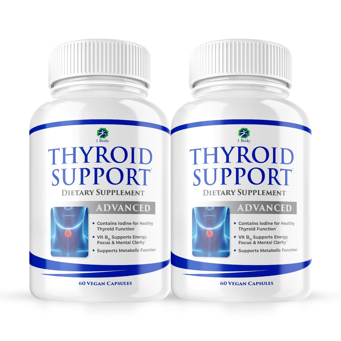 1 Body Thyroid Support Supplement for Women and Men - 2 Pack 60 Days 1 Body uk supplements