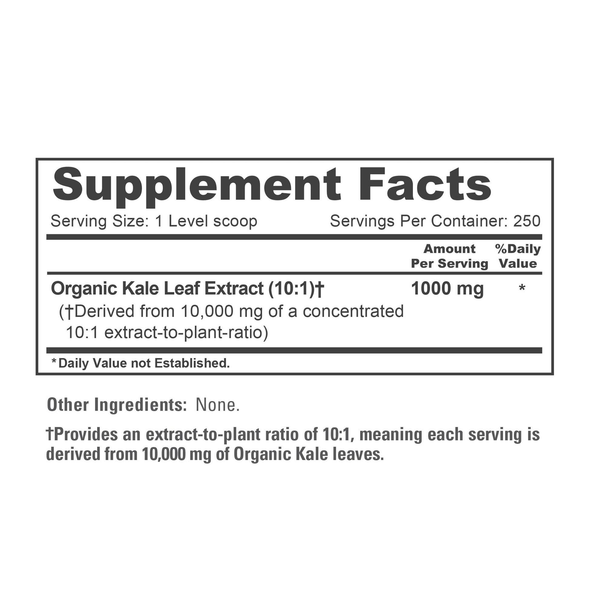 NusaPure Organic Kale Powder Extract 10:1 - Suitable for Vegetarian/Vegan, Non- GMO - 10,000 mg - 250 Capsules NusaPure uk supplements
