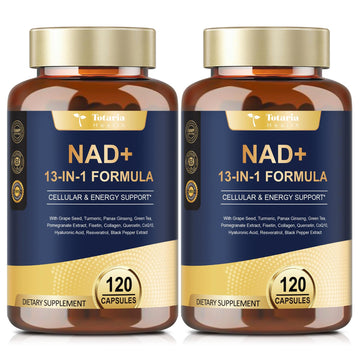 Totaria (2 Packs) NAD Supplement for Women Men with nicotinamide riboside resveratrol,Quercetin, Betaine Boost NAD+ Levels NAD Plus Supplement for Anti Aging, Energy, Immune, Focus 120 Capsules Totaria uk supplements