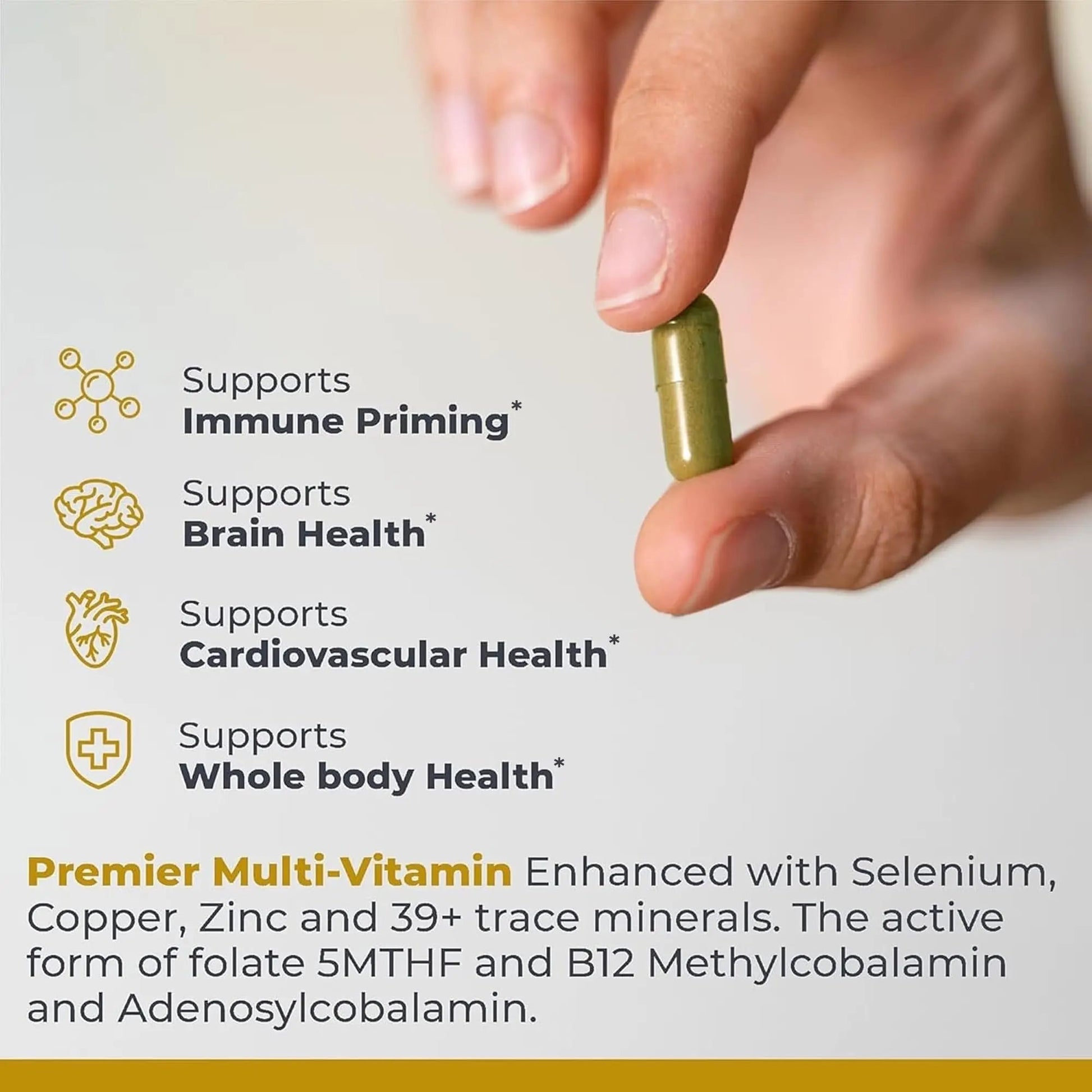 Premier Research Labs Multi-Vitamin - Immune, Brain & Heart Support | with Prebiotics and Postbiotics | Vegan Capsules for Men & Women Premier Research Labs uk supplements