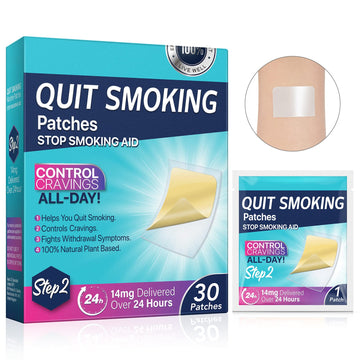 Step 2 Quit Smoking Patches, 14mg Stop Smoking Aids Patches, 30 Count Quit Smoking Stickers that Work with 2 Weeks, Helping Quit Patch, Easy & Effective Anti-Stickers NenMaoKeNu uk supplements