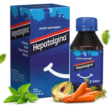 Hepatalgina Liver Support Digestive Protector - Liquid Herbal Supplement with Artichoke Extract for Liver Cleanse Detox & Repair - Liver Detox Cleanse Drops with Mint, Boldo & Carrot - 120 ml Hepatalgina uk supplements