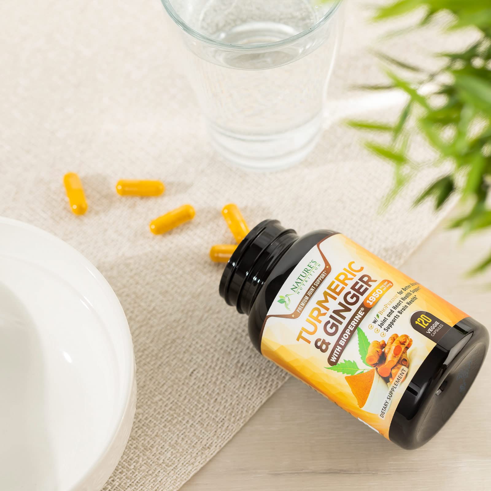 Turmeric Curcumin with BioPerine & Ginger 95% Standardized Curcuminoids Nature's Nutrition uk supplements
